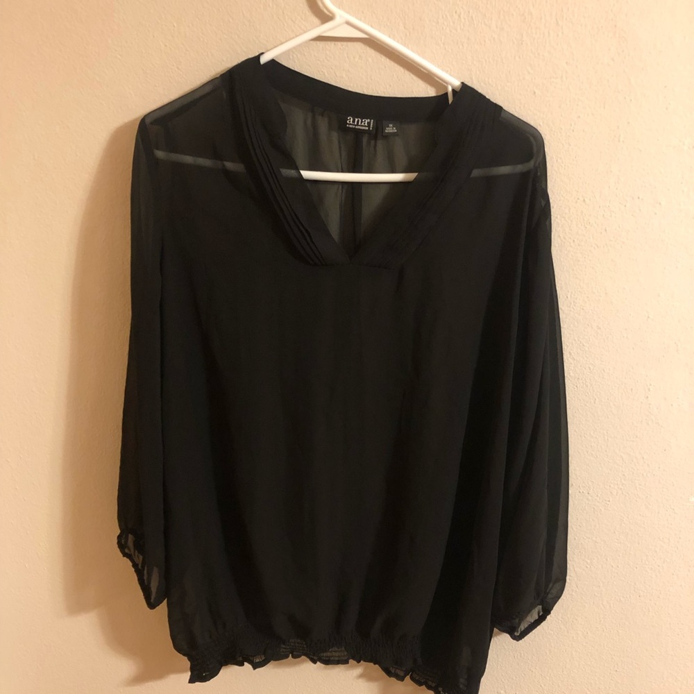 ANA Romantic Chiffon Sheer Blouse, 1X